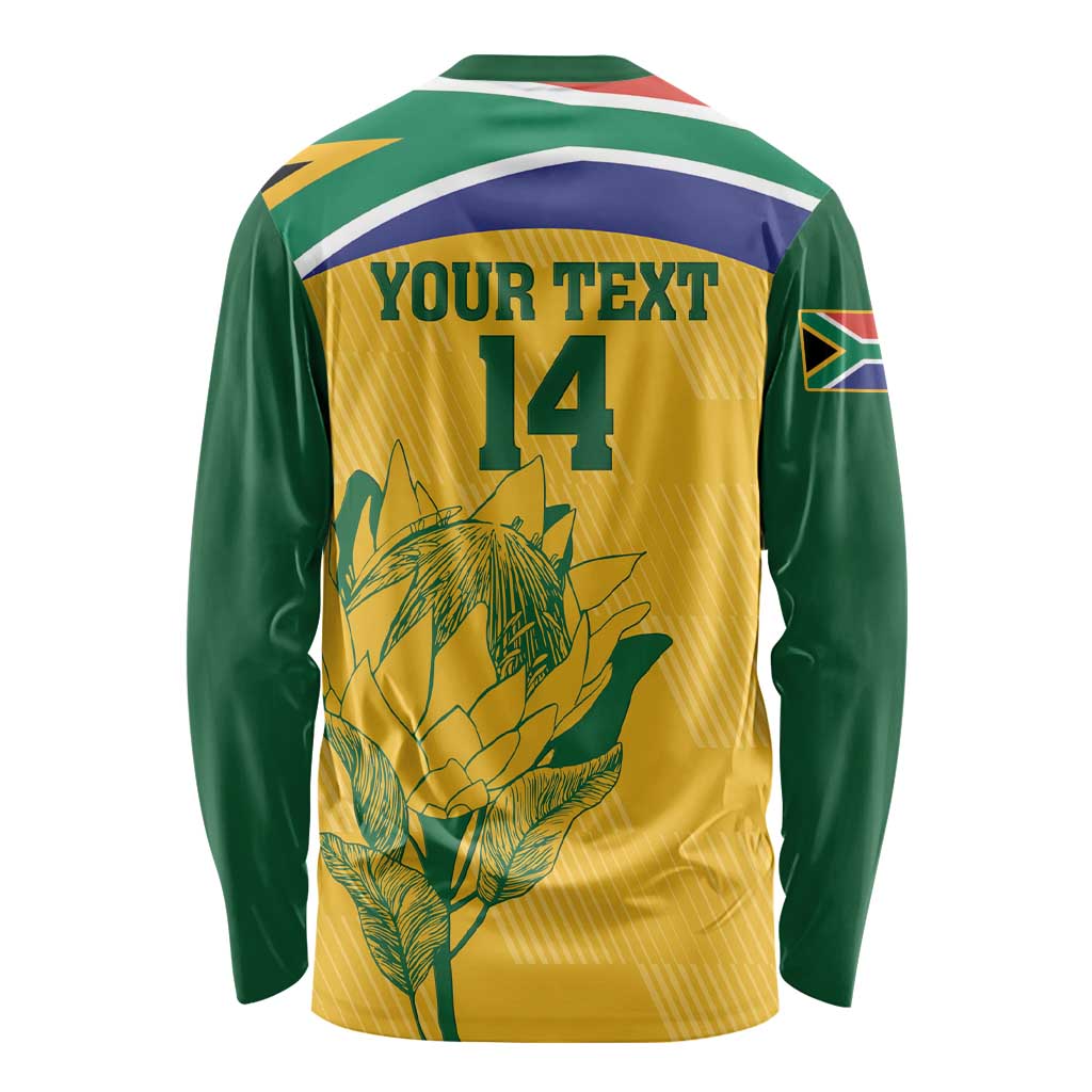 Custom South Africa Cricket Long Sleeve Shirt Go Champions World Cup Proteas