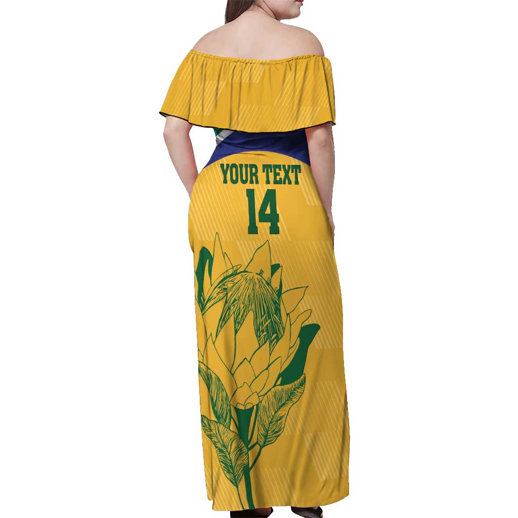 Custom South Africa Cricket Off Shoulder Maxi Dress Go Champions World Cup Proteas