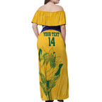 Custom South Africa Cricket Off Shoulder Maxi Dress Go Champions World Cup Proteas