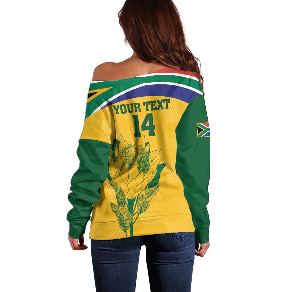 Custom South Africa Cricket Off Shoulder Sweater Go Champions World Cup Proteas