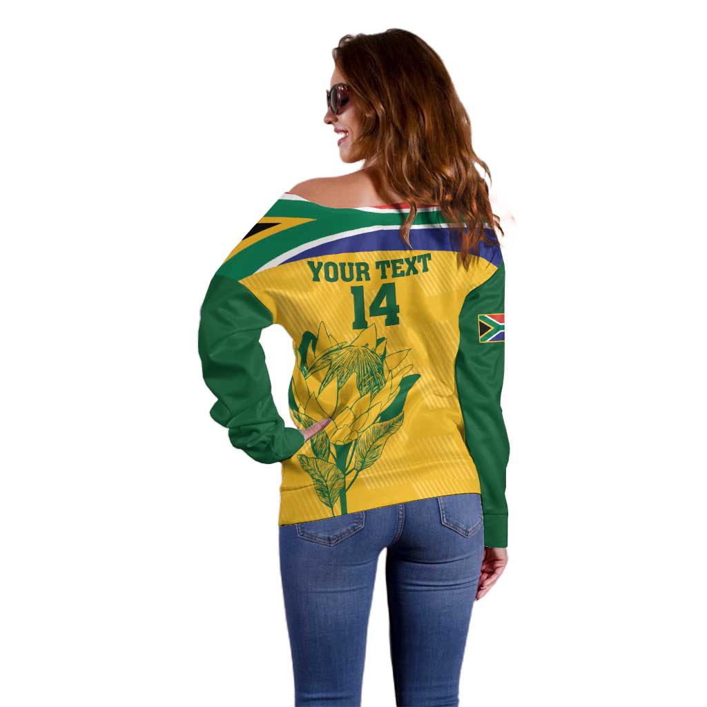 Custom South Africa Cricket Off Shoulder Sweater Go Champions World Cup Proteas