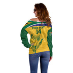 Custom South Africa Cricket Off Shoulder Sweater Go Champions World Cup Proteas