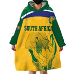 Custom South Africa Cricket Wearable Blanket Hoodie Go Champions World Cup Proteas