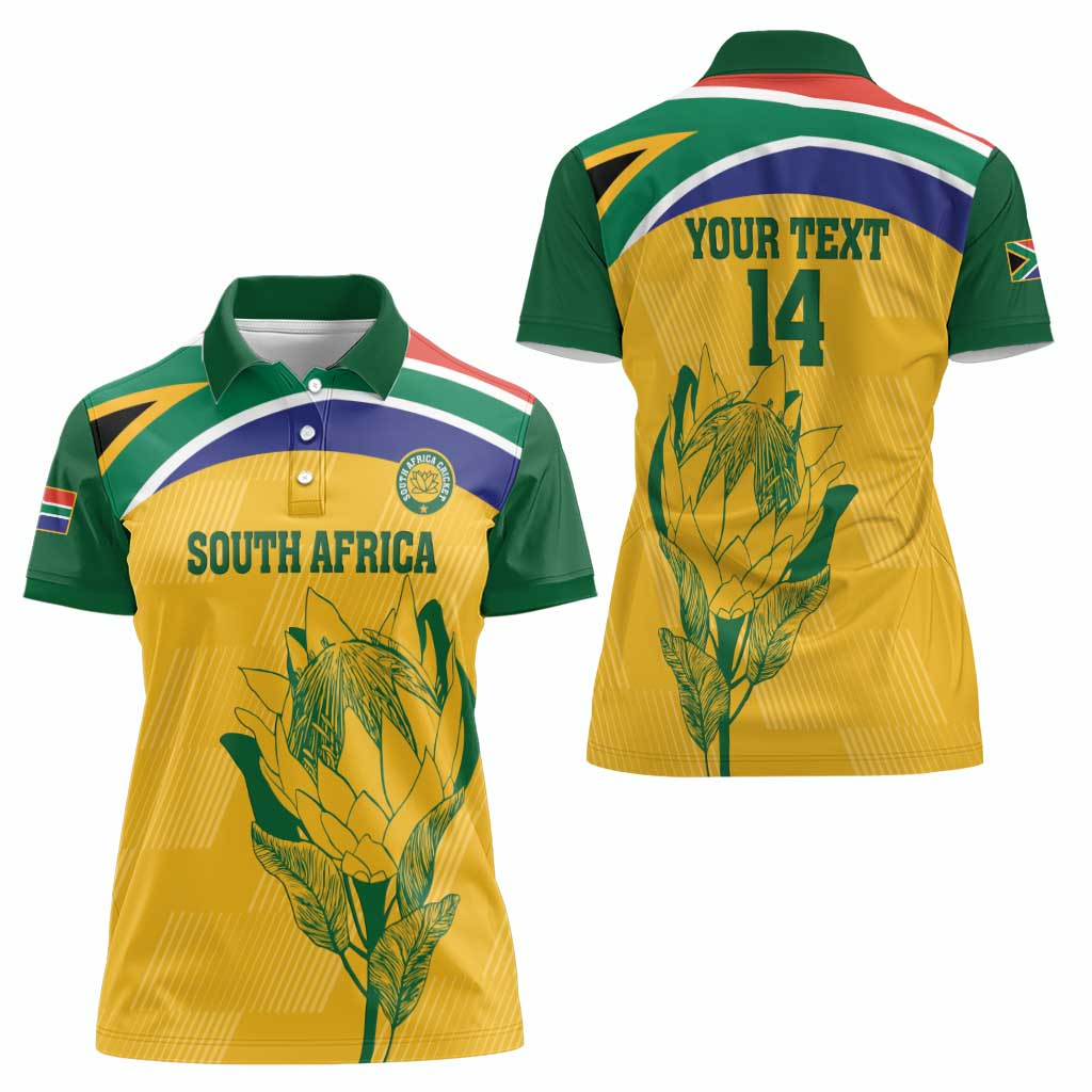 Custom South Africa Cricket Women Polo Shirt Go Champions World Cup Proteas