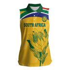 Custom South Africa Cricket Women Sleeveless Polo Shirt Go Champions World Cup Proteas