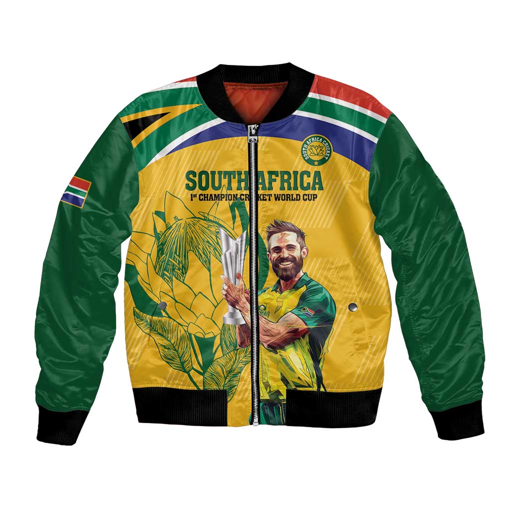 South Africa Cricket Bomber Jacket 1st Champions World Cup Proud Of Our Boys