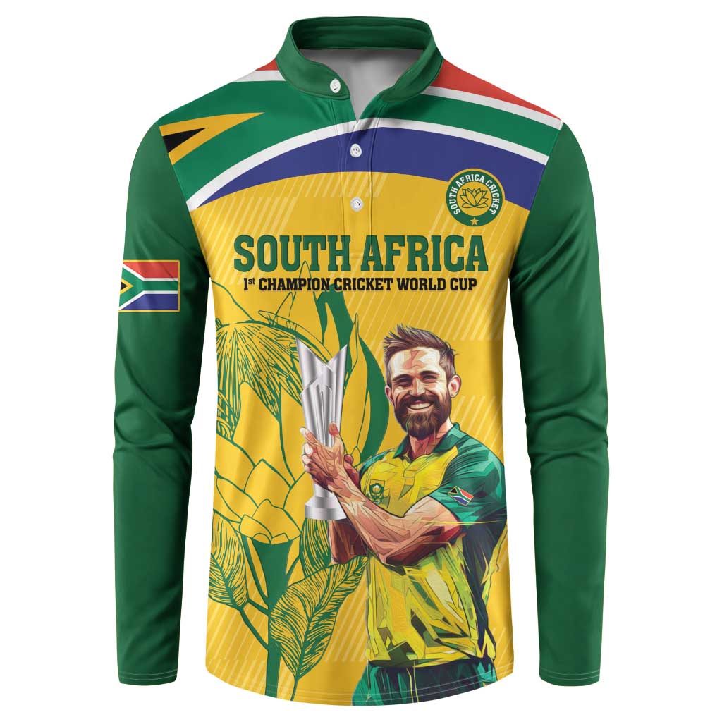 South Africa Cricket Button Sweatshirt 1st Champions World Cup Proud Of Our Boys