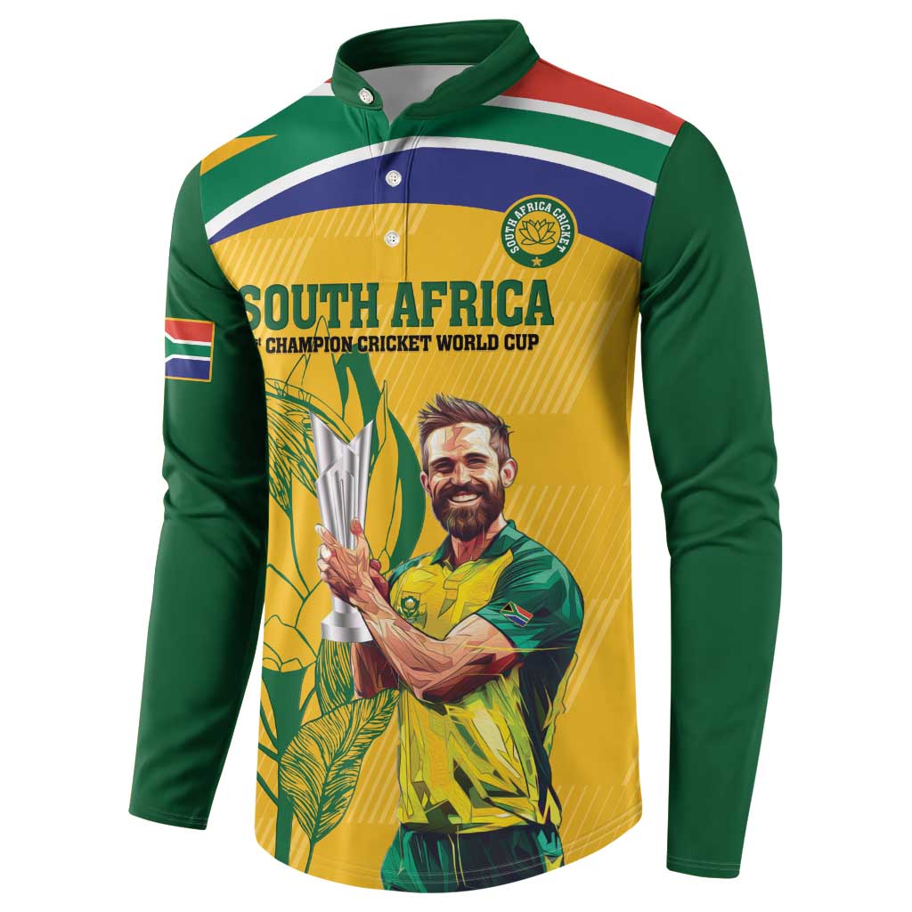 South Africa Cricket Button Sweatshirt 1st Champions World Cup Proud Of Our Boys