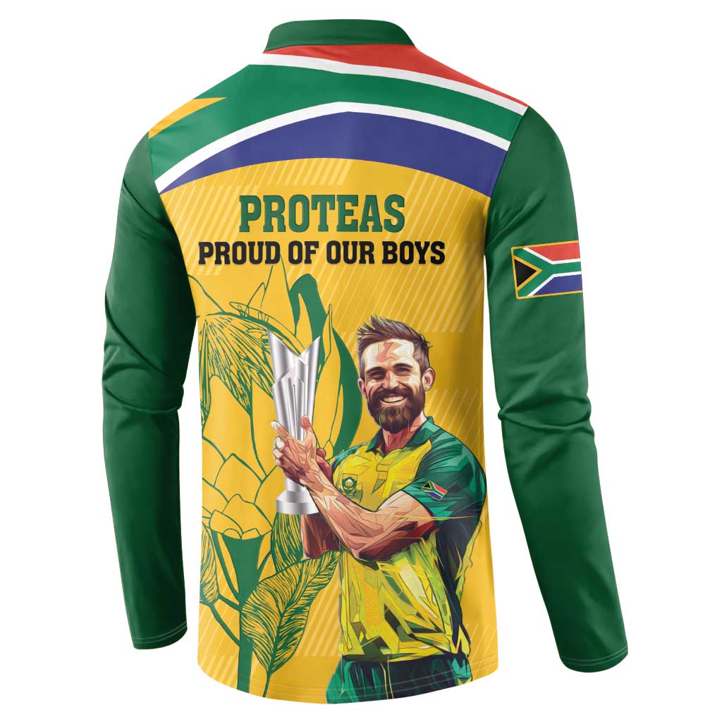 South Africa Cricket Button Sweatshirt 1st Champions World Cup Proud Of Our Boys