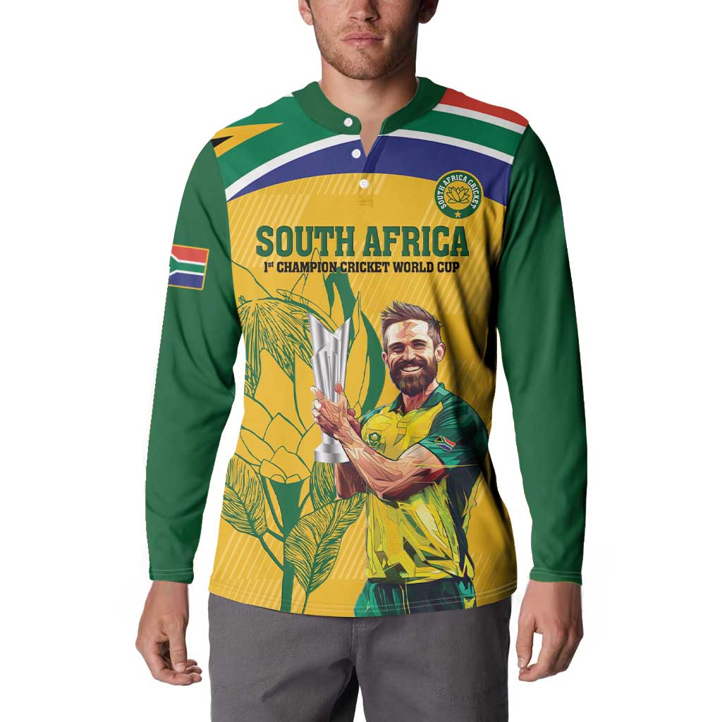 South Africa Cricket Button Sweatshirt 1st Champions World Cup Proud Of Our Boys