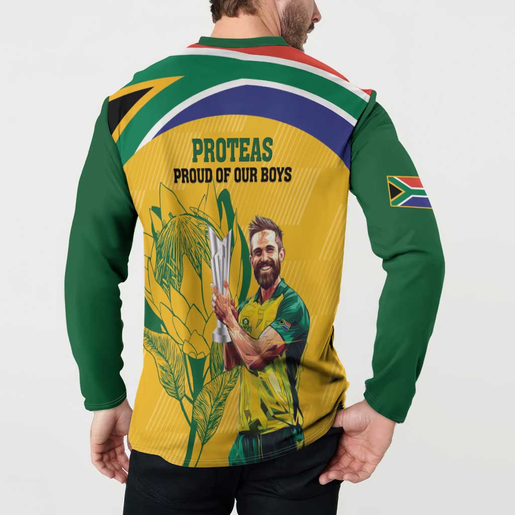 South Africa Cricket Button Sweatshirt 1st Champions World Cup Proud Of Our Boys