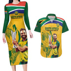 South Africa Cricket Couples Matching Long Sleeve Bodycon Dress and Hawaiian Shirt 1st Champions World Cup Proud Of Our Boys