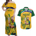 South Africa Cricket Couples Matching Off Shoulder Maxi Dress and Hawaiian Shirt 1st Champions World Cup Proud Of Our Boys