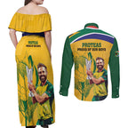 South Africa Cricket Couples Matching Off Shoulder Maxi Dress and Long Sleeve Button Shirt 1st Champions World Cup Proud Of Our Boys