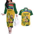 South Africa Cricket Couples Matching Off The Shoulder Long Sleeve Dress and Hawaiian Shirt 1st Champions World Cup Proud Of Our Boys