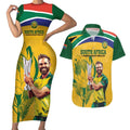 South Africa Cricket Couples Matching Short Sleeve Bodycon Dress and Hawaiian Shirt 1st Champions World Cup Proud Of Our Boys