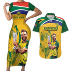 South Africa Cricket Couples Matching Short Sleeve Bodycon Dress and Hawaiian Shirt 1st Champions World Cup Proud Of Our Boys