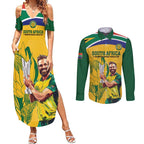 South Africa Cricket Couples Matching Summer Maxi Dress and Long Sleeve Button Shirt 1st Champions World Cup Proud Of Our Boys