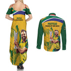 South Africa Cricket Couples Matching Summer Maxi Dress and Long Sleeve Button Shirt 1st Champions World Cup Proud Of Our Boys