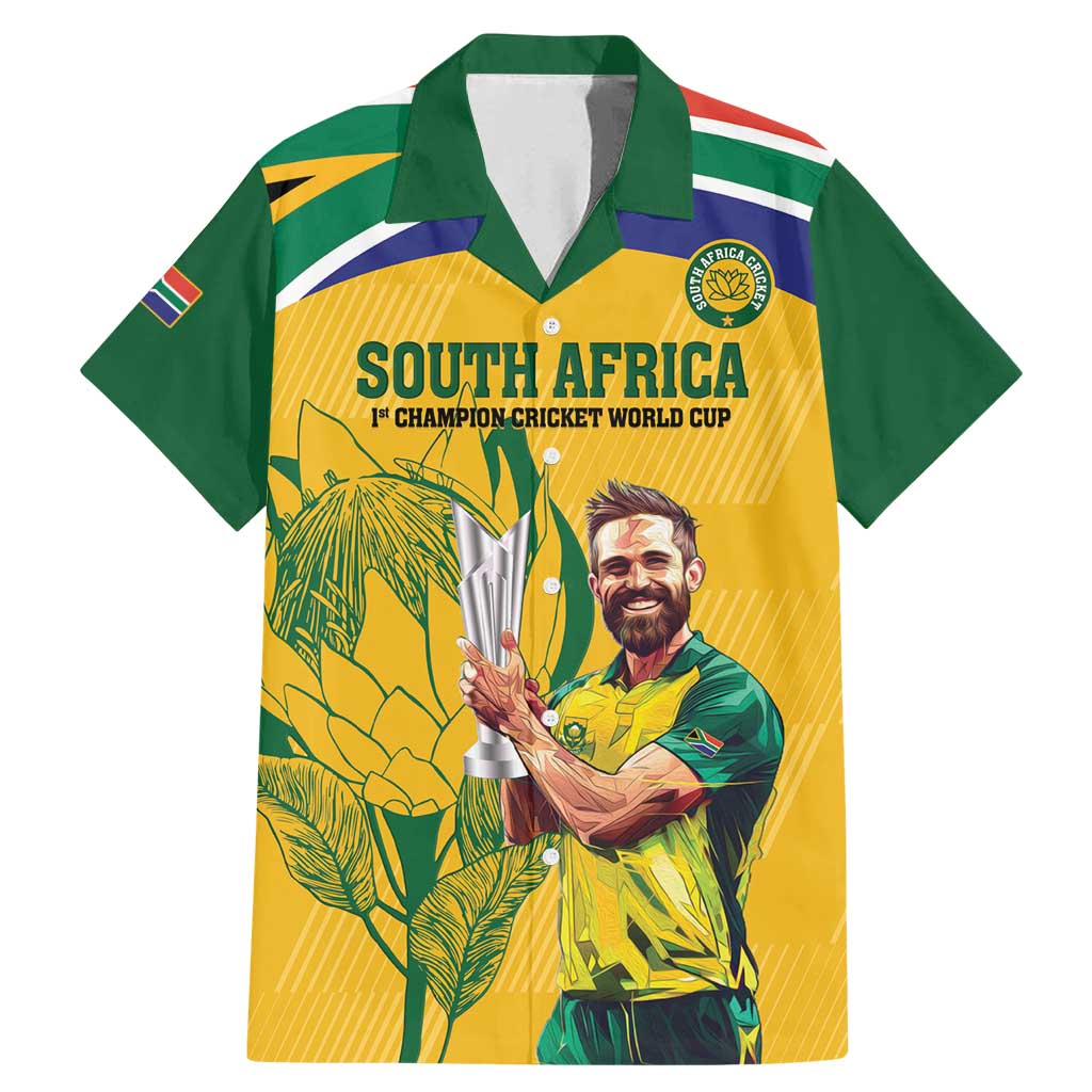 South Africa Cricket Family Matching Mermaid Dress and Hawaiian Shirt 1st Champions World Cup Proud Of Our Boys