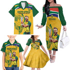 South Africa Cricket Family Matching Off The Shoulder Long Sleeve Dress and Hawaiian Shirt 1st Champions World Cup Proud Of Our Boys