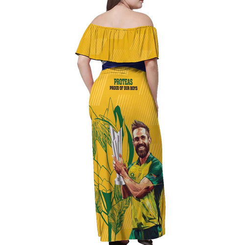 South Africa Cricket Off Shoulder Maxi Dress 1st Champions World Cup Proud Of Our Boys