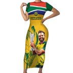 South Africa Cricket Short Sleeve Bodycon Dress 1st Champions World Cup Proud Of Our Boys