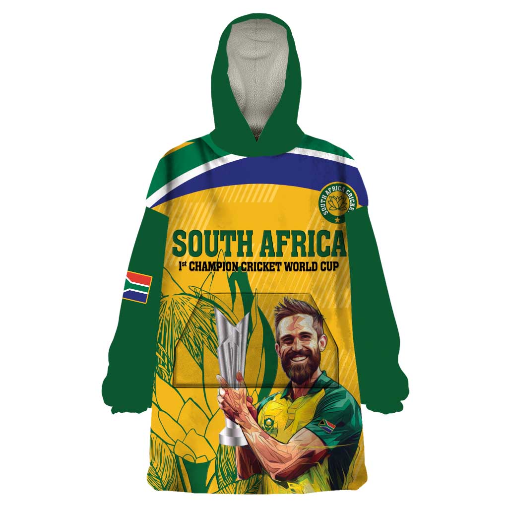 South Africa Cricket Wearable Blanket Hoodie 1st Champions World Cup Proud Of Our Boys