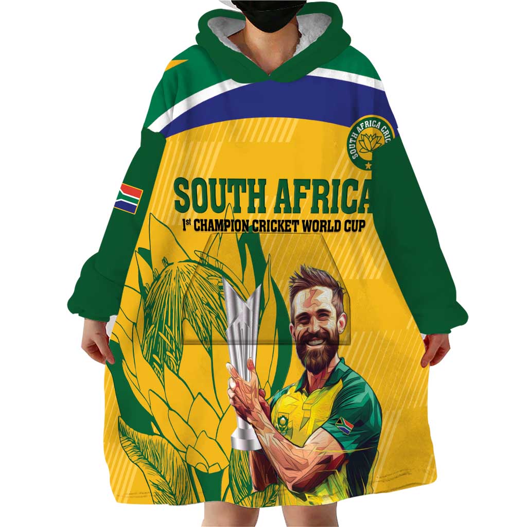 South Africa Cricket Wearable Blanket Hoodie 1st Champions World Cup Proud Of Our Boys