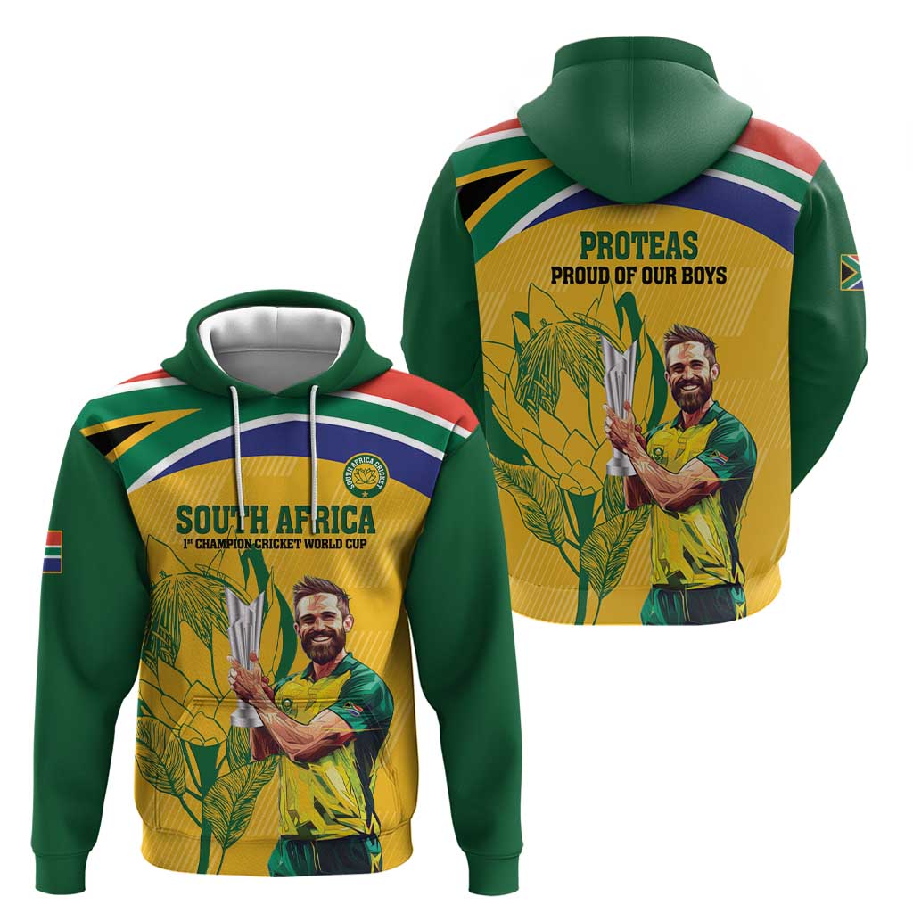 South Africa Cricket Zip Hoodie 1st Champions World Cup Proud Of Our Boys