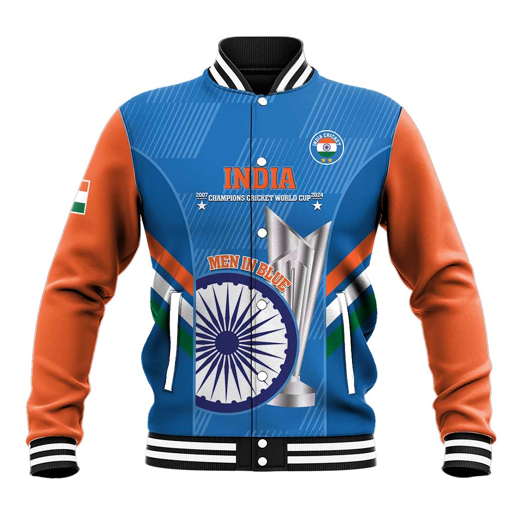 Custom India Cricket Baseball Jacket 2nd Champions World Cup Men In Blue