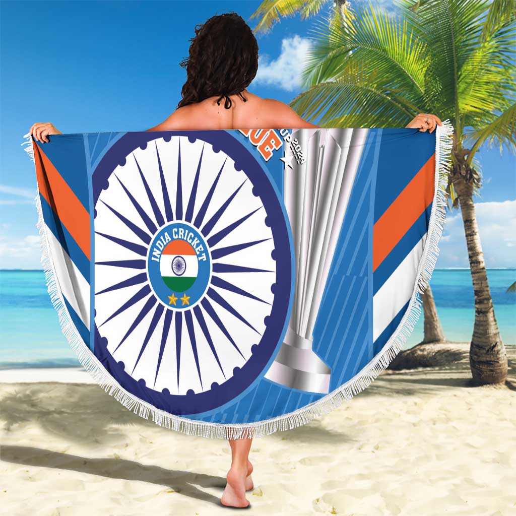 Custom India Cricket Beach Blanket 2nd Champions World Cup Men In Blue