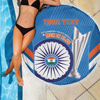 Custom India Cricket Beach Blanket 2nd Champions World Cup Men In Blue