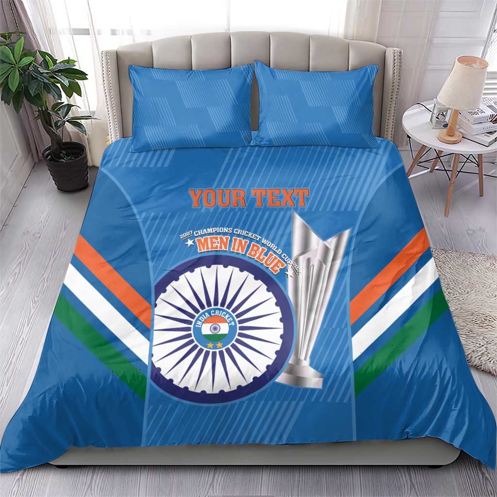 Custom India Cricket Bedding Set 2nd Champions World Cup Men In Blue
