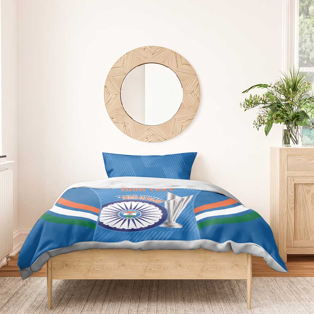 Custom India Cricket Bedding Set 2nd Champions World Cup Men In Blue