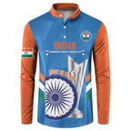Custom India Cricket Button Sweatshirt 2nd Champions World Cup Men In Blue