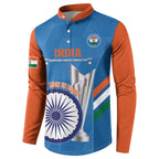 Custom India Cricket Button Sweatshirt 2nd Champions World Cup Men In Blue