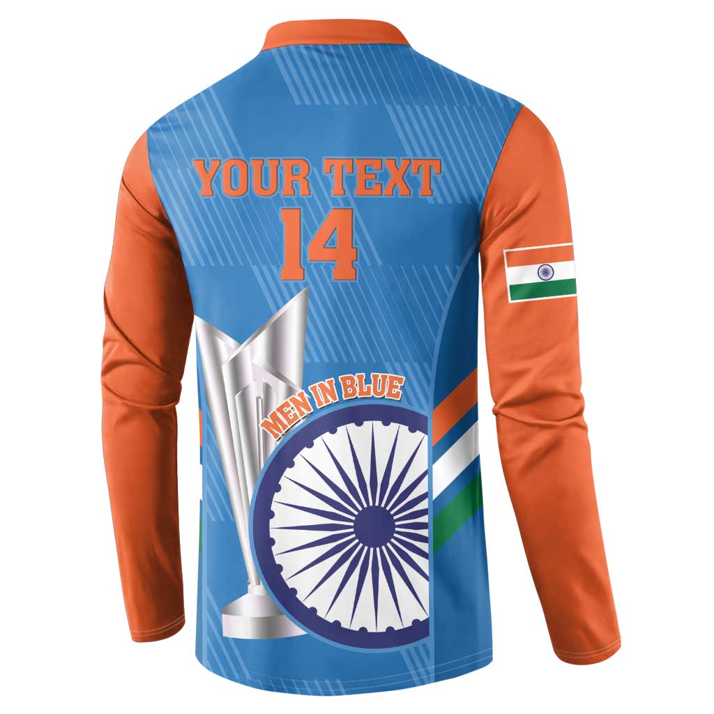 Custom India Cricket Button Sweatshirt 2nd Champions World Cup Men In Blue