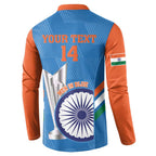 Custom India Cricket Button Sweatshirt 2nd Champions World Cup Men In Blue