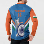 Custom India Cricket Button Sweatshirt 2nd Champions World Cup Men In Blue