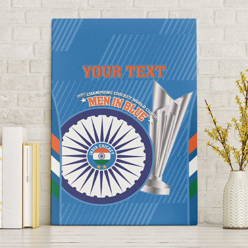 Custom India Cricket Canvas Wall Art 2nd Champions World Cup Men In Blue