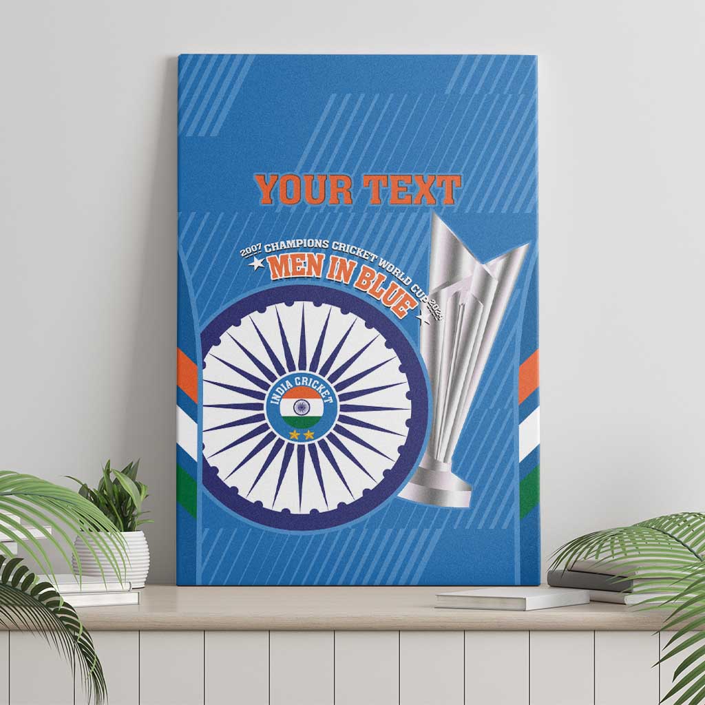 Custom India Cricket Canvas Wall Art 2nd Champions World Cup Men In Blue