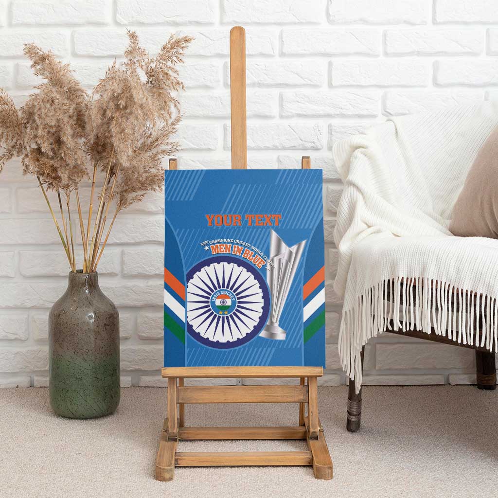 Custom India Cricket Canvas Wall Art 2nd Champions World Cup Men In Blue