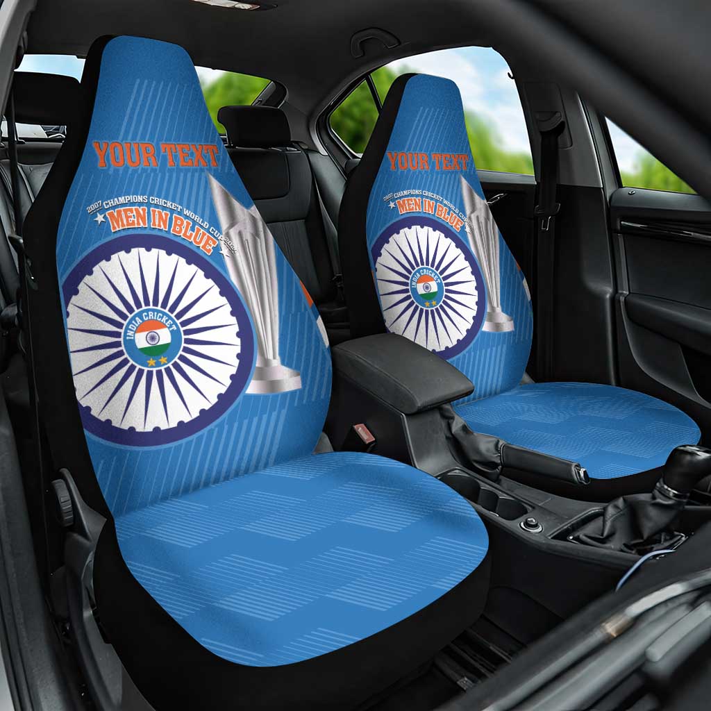 Custom India Cricket Car Seat Cover 2nd Champions World Cup Men In Blue