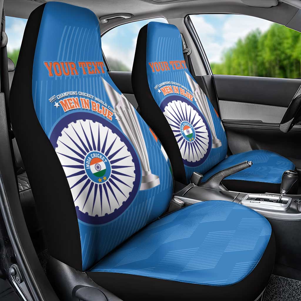 Custom India Cricket Car Seat Cover 2nd Champions World Cup Men In Blue