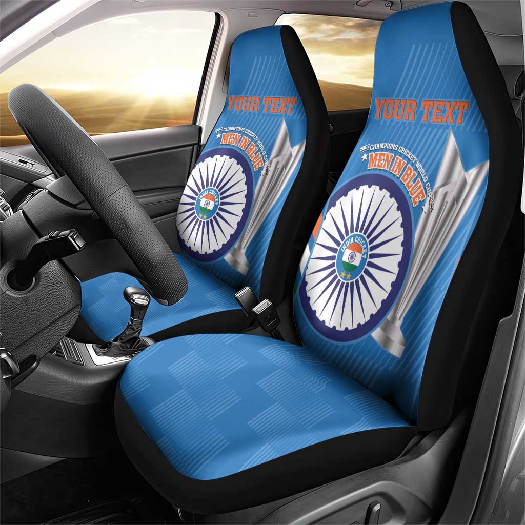 Custom India Cricket Car Seat Cover 2nd Champions World Cup Men In Blue