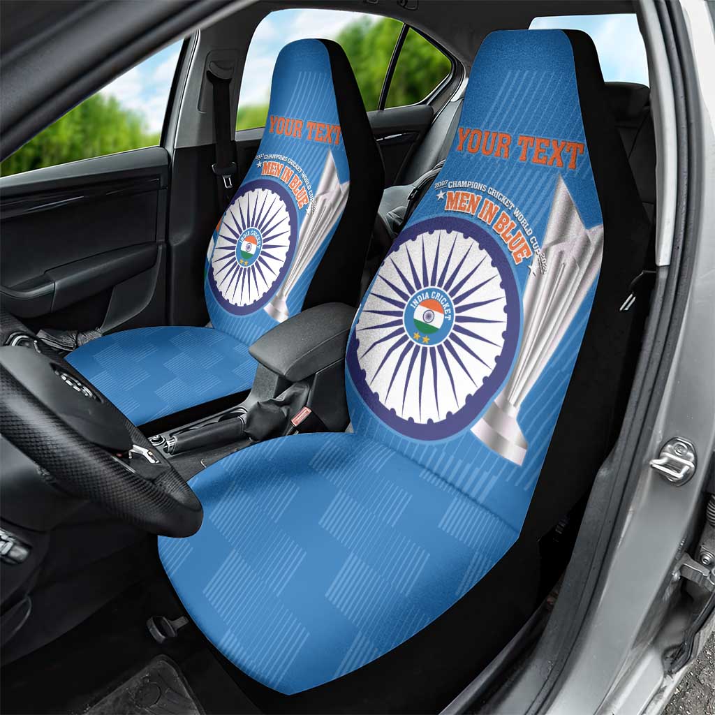 Custom India Cricket Car Seat Cover 2nd Champions World Cup Men In Blue