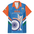 Custom India Cricket Family Matching Mermaid Dress and Hawaiian Shirt 2nd Champions World Cup Men In Blue