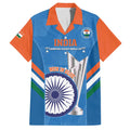 Custom India Cricket Family Matching Off Shoulder Maxi Dress and Hawaiian Shirt 2nd Champions World Cup Men In Blue