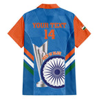 Custom India Cricket Family Matching Off Shoulder Maxi Dress and Hawaiian Shirt 2nd Champions World Cup Men In Blue